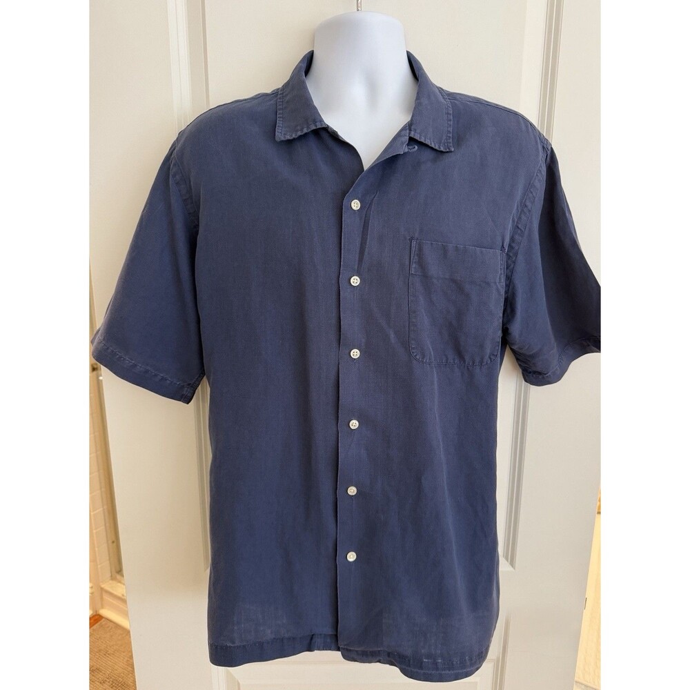 Polo Ralph Lauren Men's Blue Short Sleeve Camp Shirt, Large